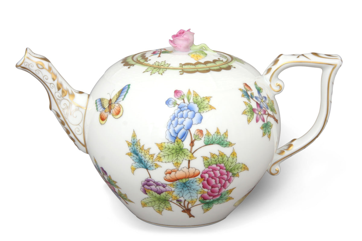 Teapot with Purple Rose Knob
