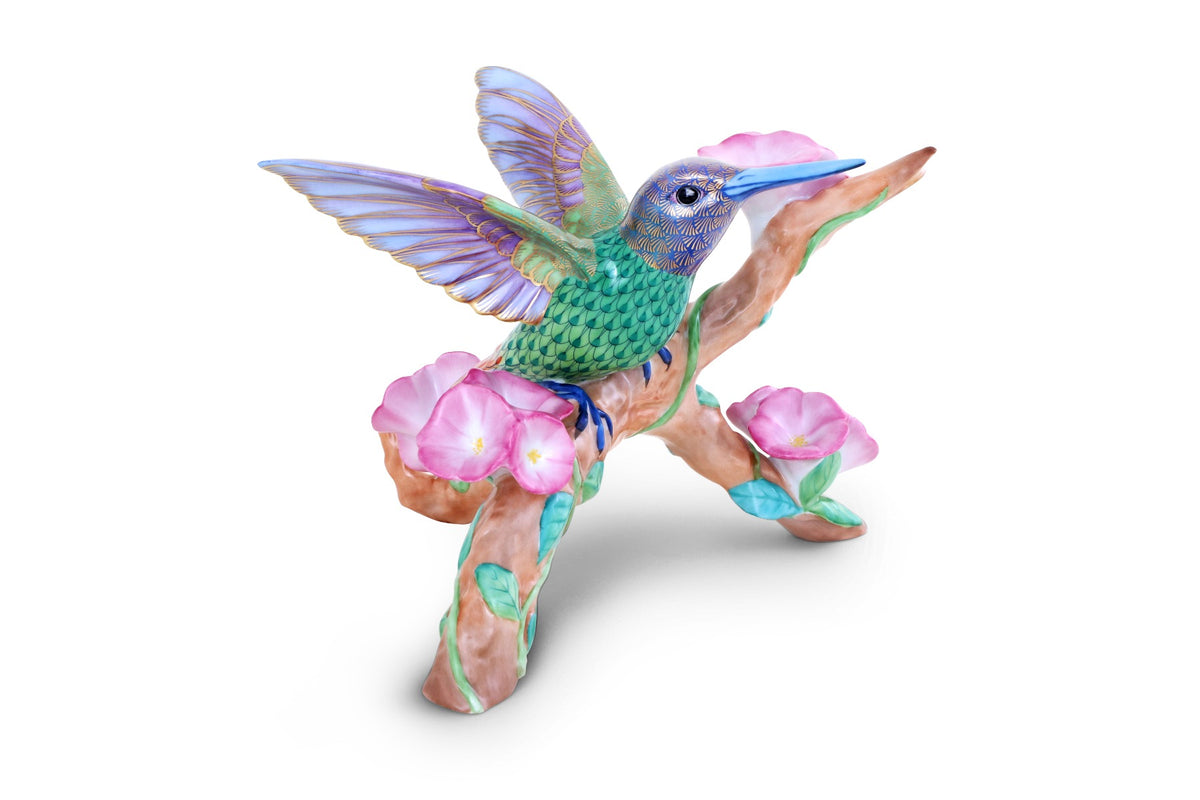 Humming Bird on Flower Branch Figurine