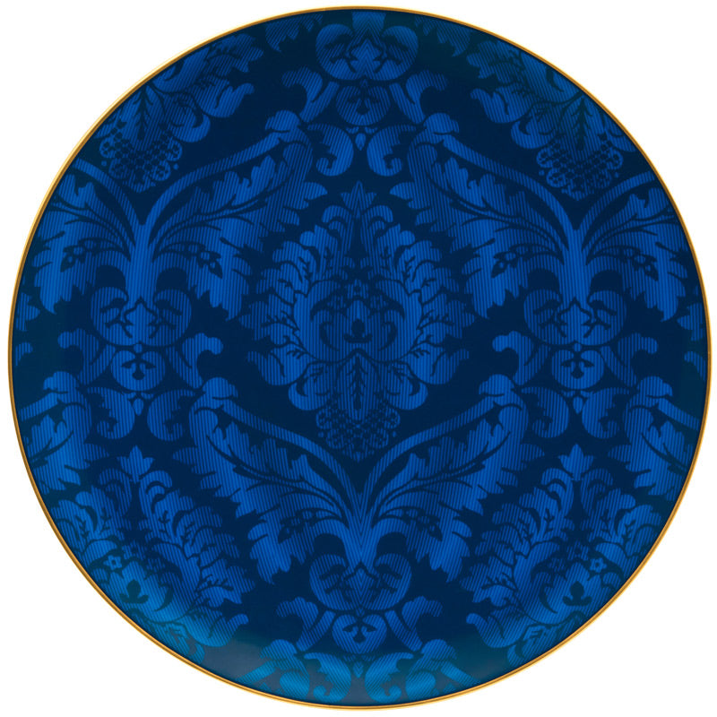 Blue and gold presentation plate