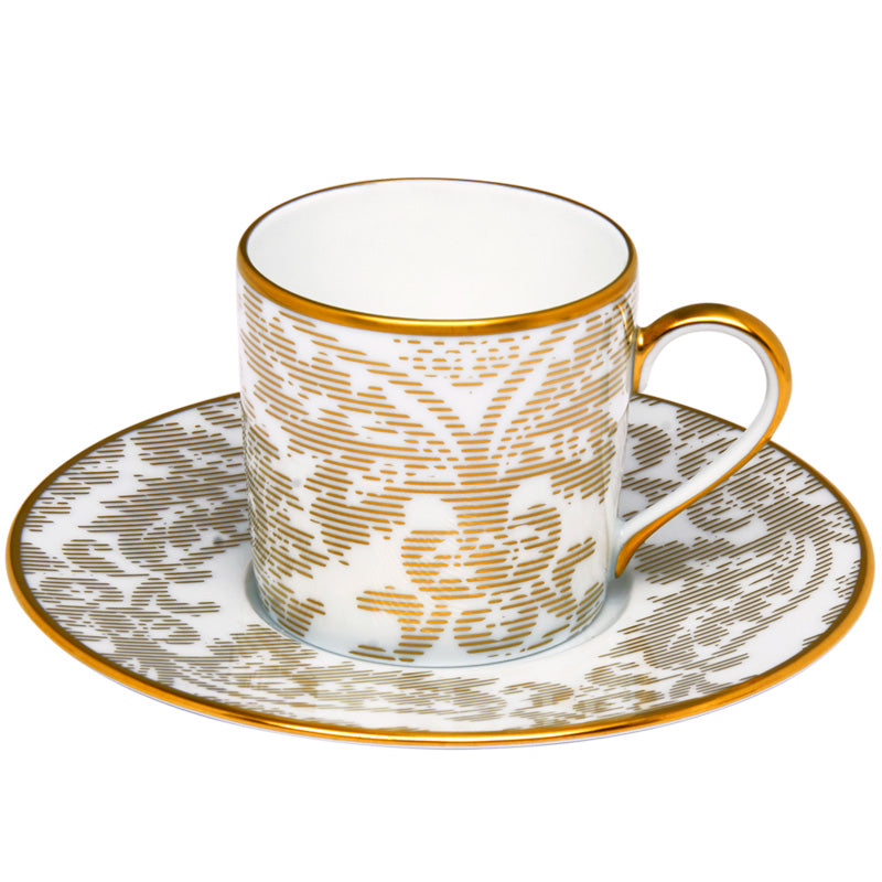 Gold coffee cup & saucer
